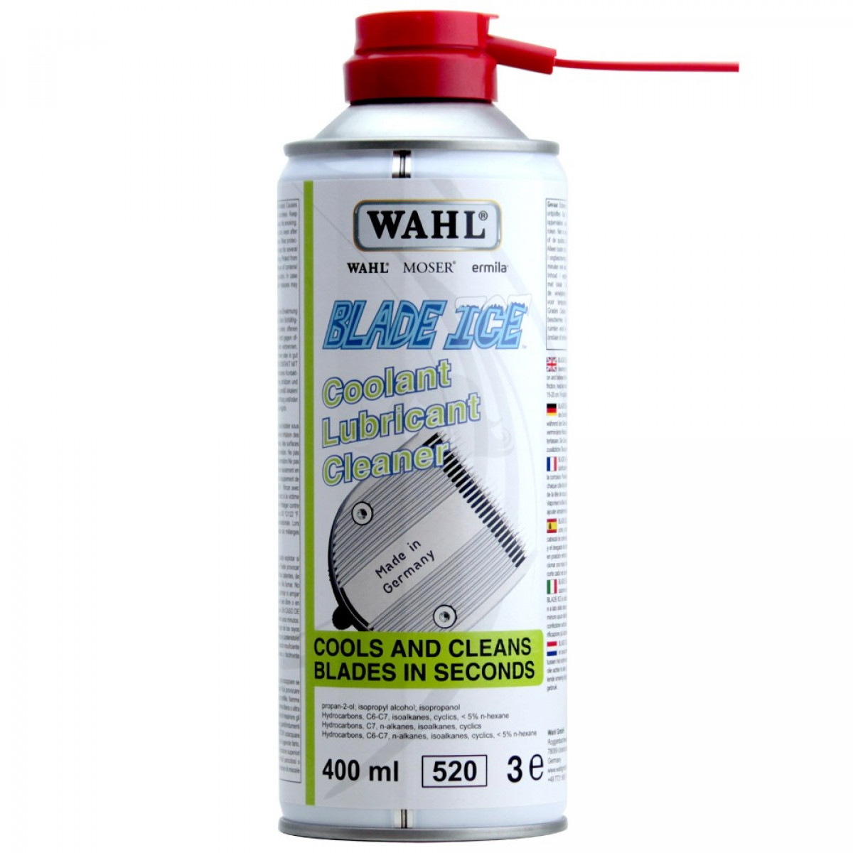 Spray nettoyant pour tondeuse 4-en-1 Blade Ice - Wahl - Gouiran Beauté
