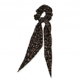 Chouchou foulard motif floral noir Beautélive