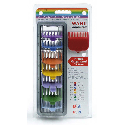 Set de 8 Contre-Peignes couleur en Nylon #1 à #8 - 3 à 25mm ref 03170-400