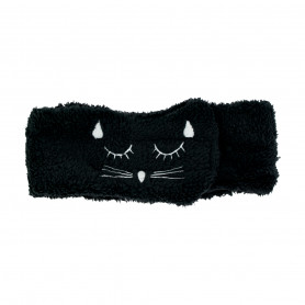 Bandeau éponge noir motif chat Beautélive