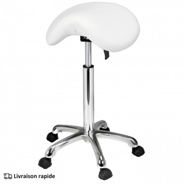 chaise tabouret à roulettes blanc institut de beaute materiel esthetique  spa massage pro